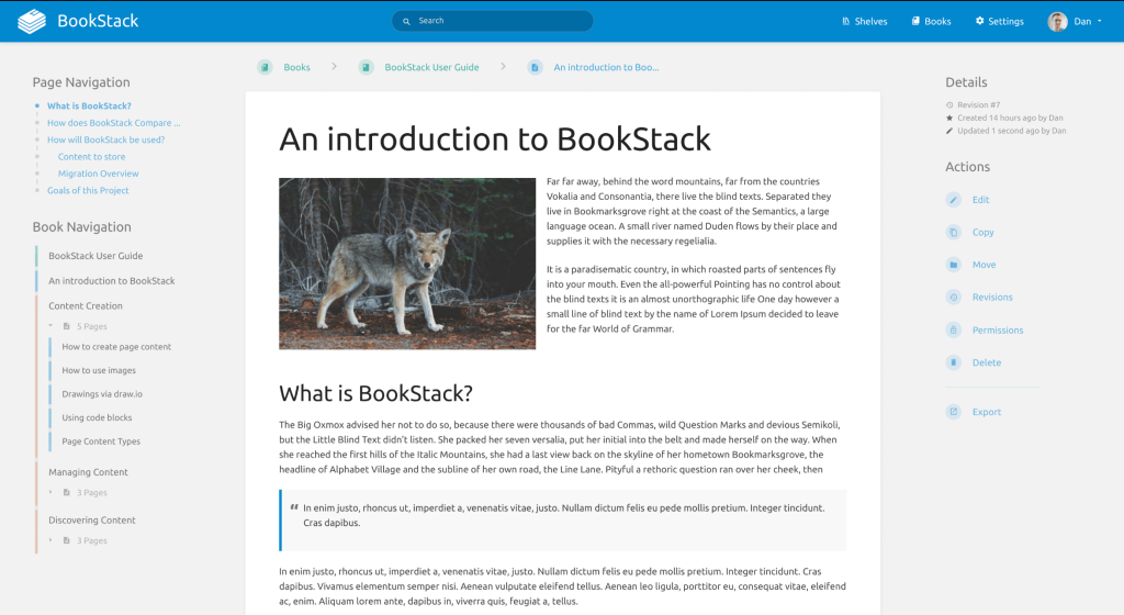 Bookstack internal knowledge base
